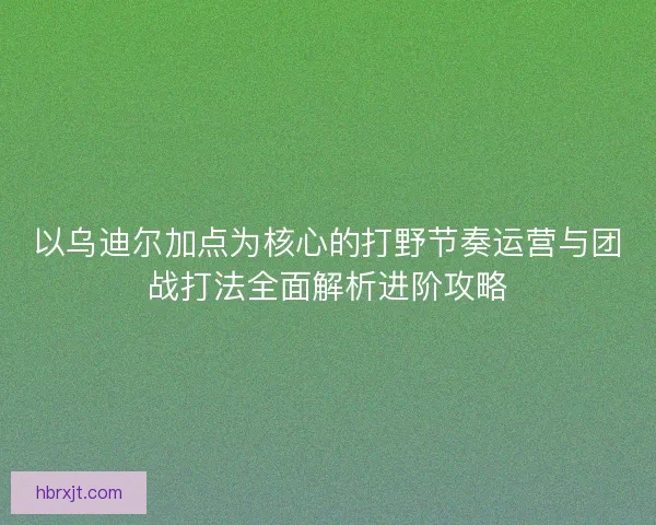 以乌迪尔加点为核心的打野节奏运营与团战打法全面解析进阶攻略