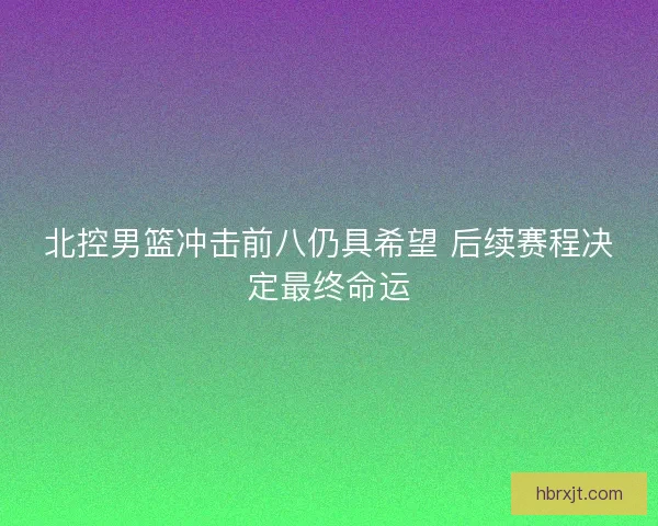 北控男篮冲击前八仍具希望 后续赛程决定最终命运